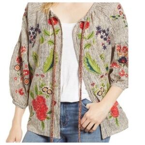 Velvet by Graham & Spencer | NWT Delfina Embroidered Smock Jacket | S